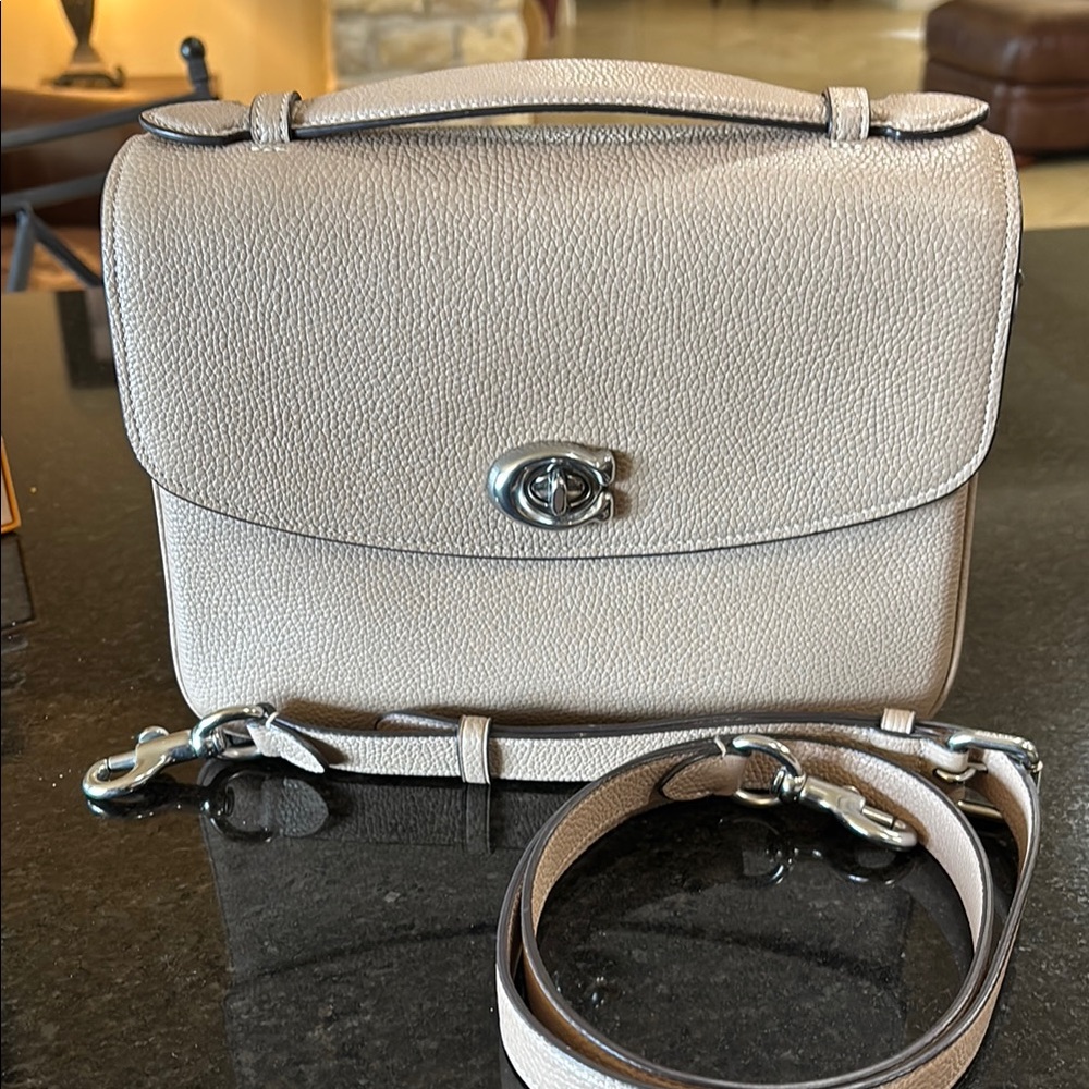 Coach Beige Leather Crossbody Bag